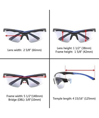 Rimless Retro Mens Womens Sports Half-Rimless Bifocal Sunglasses - Black Frame/Grey Arm - C7189X6DSO6 $23.32