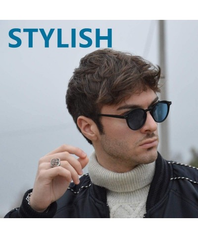 Aviator Polarized Round Sunglasses - Stylish Sunglasses for Men and Women Retro Classic - Multi-Style Selection - C818NDMTWHI...