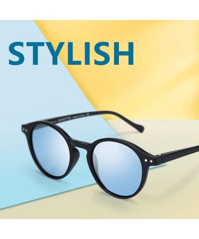 Aviator Polarized Round Sunglasses - Stylish Sunglasses for Men and Women Retro Classic - Multi-Style Selection - C818NDMTWHI...