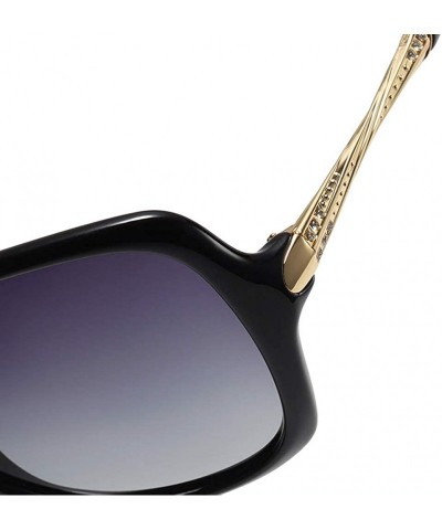 Semi-rimless Ladies Vintage Round Polarized HD TAC Sunglasses for Women Classic Retro Designer Style - D - CQ198OG79ES $14.71