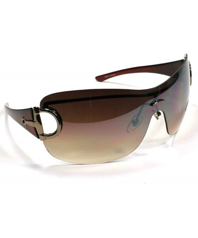 Shield Women's Shield Sunglasses SL8394 - Brown - CY11EEWJ503 $19.64