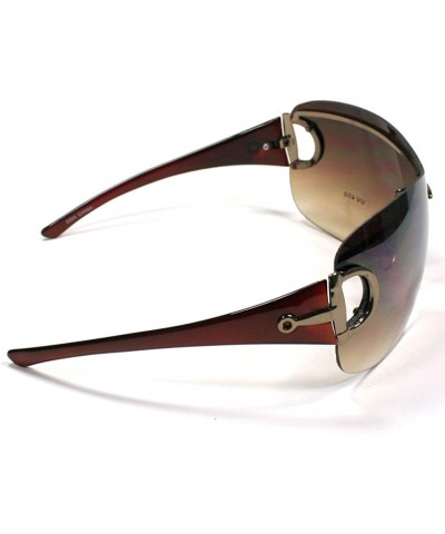 Shield Women's Shield Sunglasses SL8394 - Brown - CY11EEWJ503 $13.27