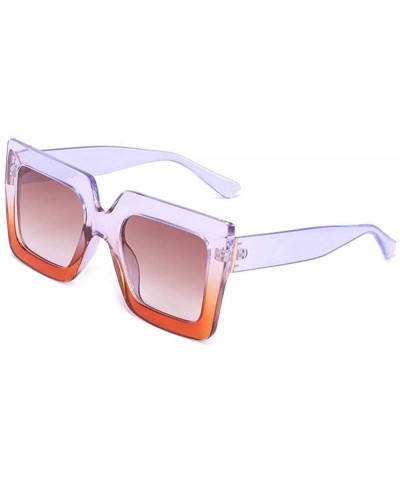 Aviator 2019 Italy Luxury Brand Oversized Square Sunglasses Women Men Random Color - White - C818YZWC4GN $9.20