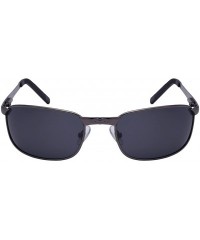 Rectangular Men's Metal Frame Sunglasses with Polarized Lens 25080S-P - Gunmetal - CT126FWO8XD $24.04