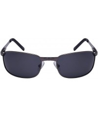 Rectangular Men's Metal Frame Sunglasses with Polarized Lens 25080S-P - Gunmetal - CT126FWO8XD $13.11