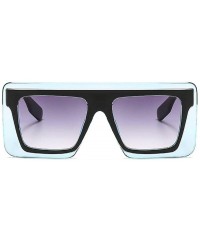 Square Sunglasses Designer Rectangle Fashion Glasses - Blue - CG199HRNX0C $16.00