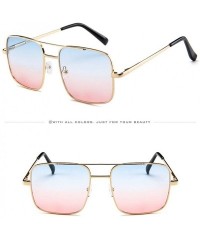 Aviator Men's Women's Sunglasses - Square Polarized Oversized Aviator Cat Vintage Eyewear - Metal Frame Sunglasses - D - CE18...