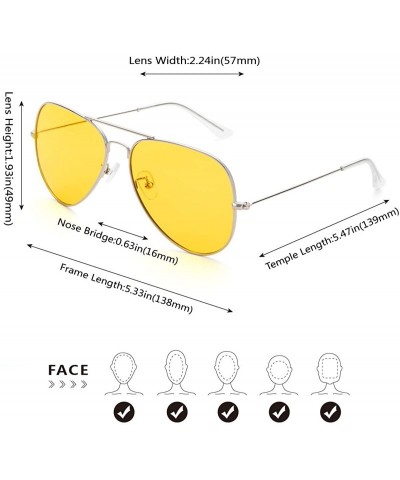 Oversized Oversized Aviator Night Vision Sunglasses for Women and Men - HD Polarized Sunglasses - UV400 Protection - CS18XS9A...