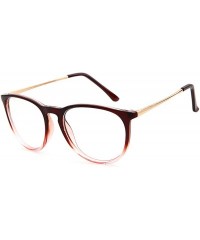 Oval Round Clear Glasses Vintage Non Prescription Eyeglasses Frame Women Wen - Faded Wine Frame Gold Arm - CH192I39NTR $11.05