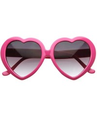 Oversized Large Oversized Womens Heart Shaped Sunglasses Cute Love Fashion Eyewear (Hot Pink) - CW11NZMILEJ $12.86
