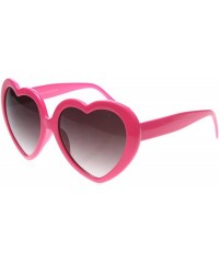 Oversized Large Oversized Womens Heart Shaped Sunglasses Cute Love Fashion Eyewear (Hot Pink) - CW11NZMILEJ $12.86