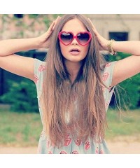 Oversized Large Oversized Womens Heart Shaped Sunglasses Cute Love Fashion Eyewear (Hot Pink) - CW11NZMILEJ $12.86