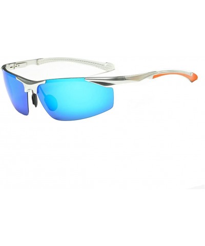 Rectangular Aluminum-magnesium polarized Sun-coated sunglasses - Blue Color - CJ18DCQR2K2 $69.77