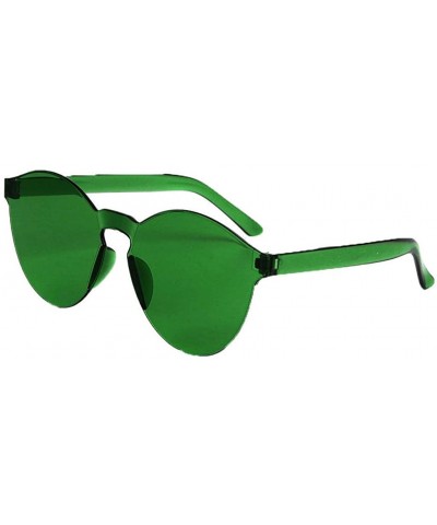 Rimless Rimless Sunglasses Transparent Candy Color Sunglasses Tinted Eyewear - Green - CA199SDEY7Q $17.25