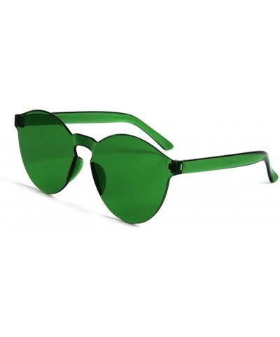 Rimless Rimless Sunglasses Transparent Candy Color Sunglasses Tinted Eyewear - Green - CA199SDEY7Q $17.02