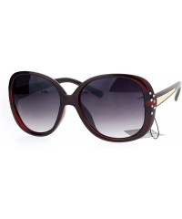 Butterfly Womens Rhinestone Studded Oversize Fashion Plastic Butterfly Sunglasses - Red Black - C412O2VTICW $11.07