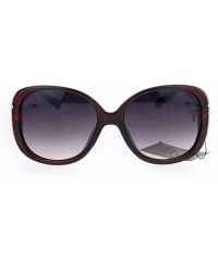 Butterfly Womens Rhinestone Studded Oversize Fashion Plastic Butterfly Sunglasses - Red Black - C412O2VTICW $11.07