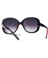 Butterfly Womens Rhinestone Studded Oversize Fashion Plastic Butterfly Sunglasses - Red Black - C412O2VTICW $11.07
