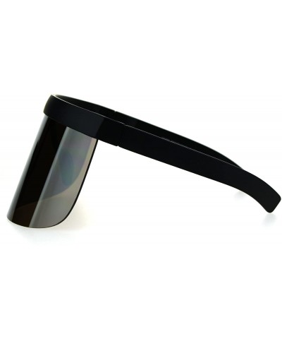 Shield Mirror Lens Visor Cover Sunglasses Sun Cover for Face Shades Driving UV 400 - Black - CZ1865MNHXE $12.28