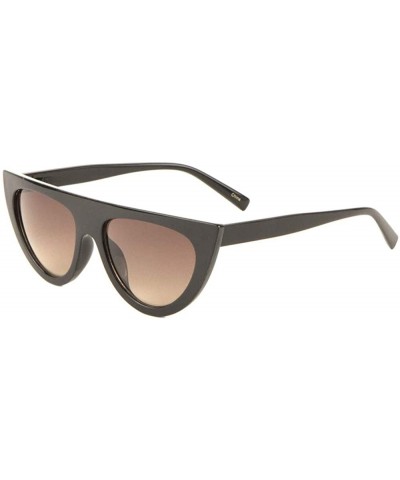 Cat Eye Flat Top Sharp Cat Eye Sunglasses - Brown Black - CL198D82K0Z $16.61
