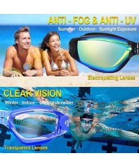 Goggle Unisex Swimming Goggles Glasses- Colorful HD Waterproof Anti-Fog Full Frame Goggles - Black - CW196LXLSA9 $9.18
