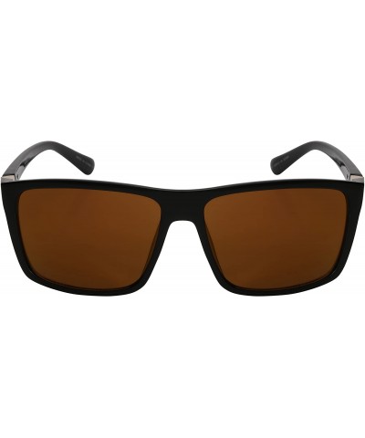 Square Modern Square Frame Sunglasses with Color Mirrored Lens 541009TT-REV - Black/Gold Mirrored Lens - CB12DG7HSOV $8.25