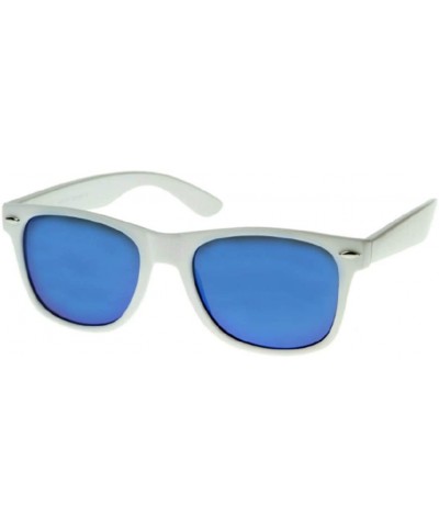 Wayfarer Classic 80's Vintage Style Sunglasses Polarized or Standard Lens - White- Blue Revo - CA18I53Z00O $17.97