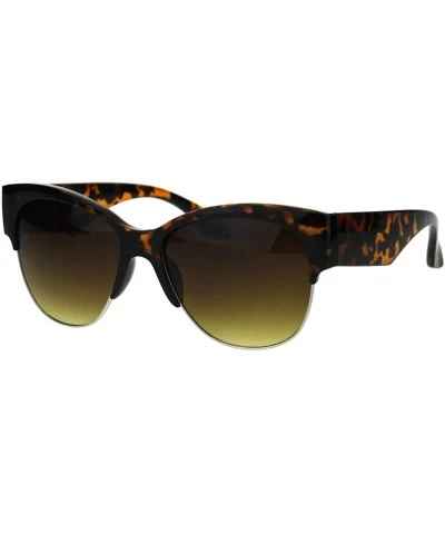 Square Womens Bold Top Rim Sunglasses Designer Style Fashion Shades UV 400 - Brown Tortoise - CN18OCTDQ09 $18.79