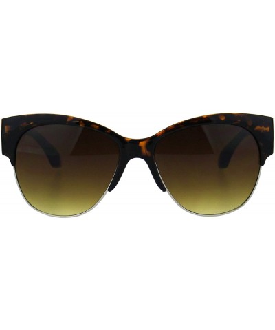Square Womens Bold Top Rim Sunglasses Designer Style Fashion Shades UV 400 - Brown Tortoise - CN18OCTDQ09 $11.84