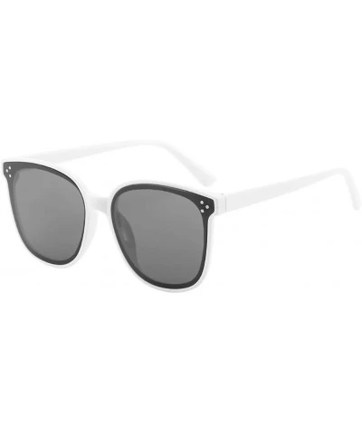 Rectangular Polarized Sunglasses Vintage Round Sunglasses for Women/Men Classic Retro Designer Style - White - CF18UGCYS82 $1...