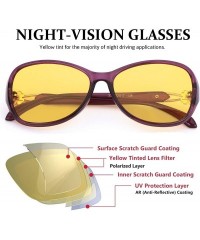 Oval Small Oval Night-Driving Glasses for Women Polarized-Yellow Lens Night-Vision Glasses for Driving/Dawn/Dusk - CI18UWT6Y6...