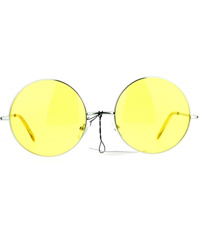 Round Hippie Retro Groovy Gradient Oversize Circle Lens Round Lennon Sunglasses - Bright Yellow - C912IGSR561 $18.54