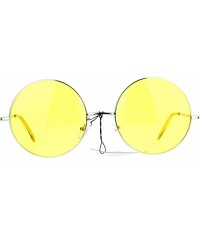 Round Hippie Retro Groovy Gradient Oversize Circle Lens Round Lennon Sunglasses - Bright Yellow - C912IGSR561 $7.77