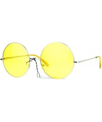 Round Hippie Retro Groovy Gradient Oversize Circle Lens Round Lennon Sunglasses - Bright Yellow - C912IGSR561 $7.77