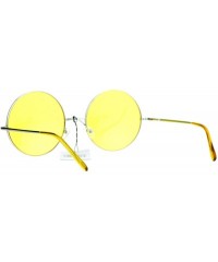 Round Hippie Retro Groovy Gradient Oversize Circle Lens Round Lennon Sunglasses - Bright Yellow - C912IGSR561 $7.77