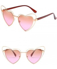 Sport Women Heart Shape Beach Sunglasses Lovely Colorful Eyewear Cat-Eye Personality Girl Sunglasses - C3 - CY18DTYT09G $17.76