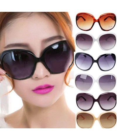 Round Womens Round Cat Eye Sunglasses Fashion Frame Eyewear - Beige - CS18K62AXZ6 $12.55