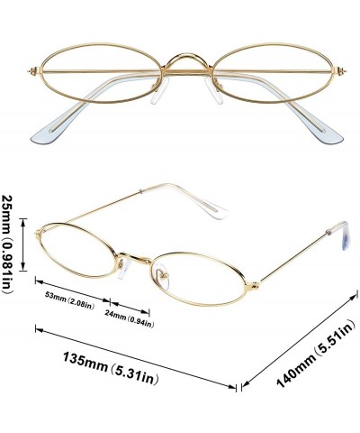 Goggle 12 Pieces Vintage Oval Sunglasses Slender Metal Frame Oval Sunglasses Candy Colors for Man and Woman - C218XE0SQDW $38.65