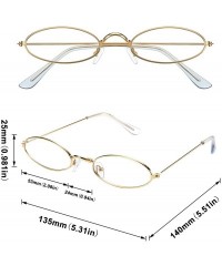 Goggle 12 Pieces Vintage Oval Sunglasses Slender Metal Frame Oval Sunglasses Candy Colors for Man and Woman - C218XE0SQDW $38.65