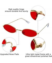 Goggle 12 Pieces Vintage Oval Sunglasses Slender Metal Frame Oval Sunglasses Candy Colors for Man and Woman - C218XE0SQDW $38.65
