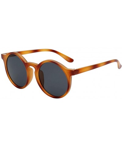 Oval sunglasses for women Retro Oval Frame Sunglasses Mens Leopard Shades - Point-leopard-w-blak - CW18WWMICZ3 $60.30