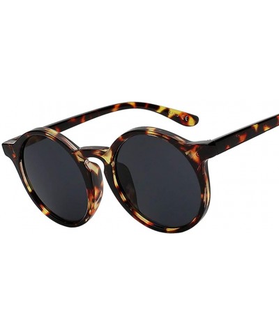 Oval sunglasses for women Retro Oval Frame Sunglasses Mens Leopard Shades - Point-leopard-w-blak - CW18WWMICZ3 $40.75