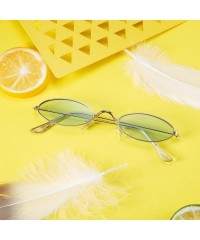 Goggle 12 Pieces Vintage Oval Sunglasses Slender Metal Frame Oval Sunglasses Candy Colors for Man and Woman - C218XE0SQDW $38.65