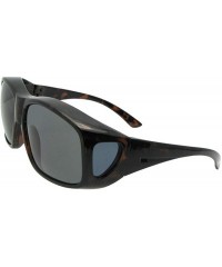 Oversized Largest Polarized Fit Over Sunglasses F19 - Shiny Tortoise-medium Dark Gray Lens - C518CK3WDRC $12.57