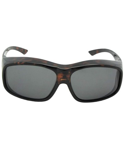 Oversized Largest Polarized Fit Over Sunglasses F19 - Shiny Tortoise-medium Dark Gray Lens - C518CK3WDRC $12.57