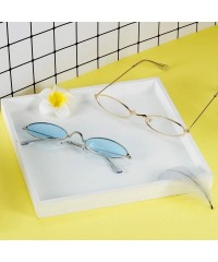 Goggle 12 Pieces Vintage Oval Sunglasses Slender Metal Frame Oval Sunglasses Candy Colors for Man and Woman - C218XE0SQDW $38.65
