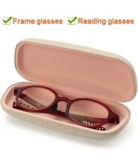 Aviator Hard Shell Eyeglasses Case Linen Fabrics Large Sunglasses Case Concise - Small-khaki/Pink - C8193DSMSE5 $11.73