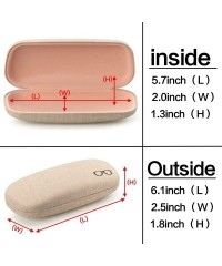 Aviator Hard Shell Eyeglasses Case Linen Fabrics Large Sunglasses Case Concise - Small-khaki/Pink - C8193DSMSE5 $11.73