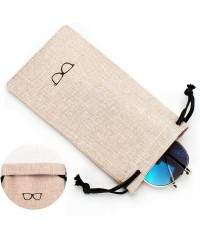 Aviator Hard Shell Eyeglasses Case Linen Fabrics Large Sunglasses Case Concise - Small-khaki/Pink - C8193DSMSE5 $11.73