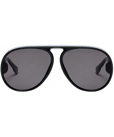Oversized Womens Mens Oversized Cat Eye Sunglasses Outdoor Vintage Retro Shades - Black Frame+gray Lens - C118E5GC3HE $18.68